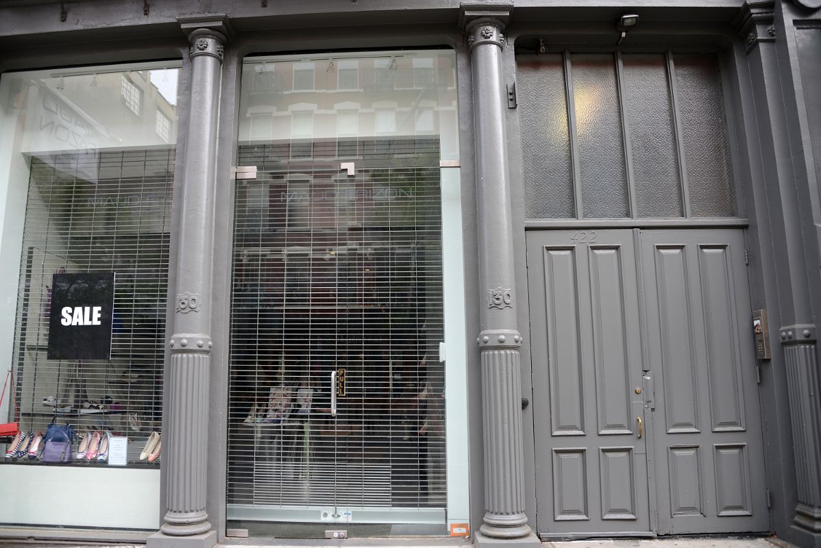 27 422 W Broadway Has Its Original Street Address On The Cast-iron Columns - It Used To Be 130 South Fifth Avenue In SoHo New York City